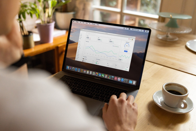 pricing table on laptop screen